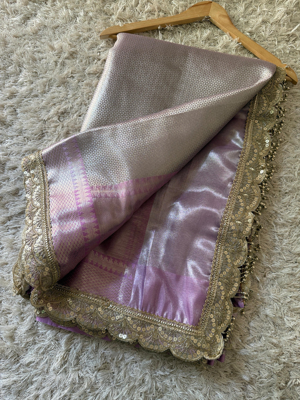 Dil Lavender Banarasi Silk Saree
