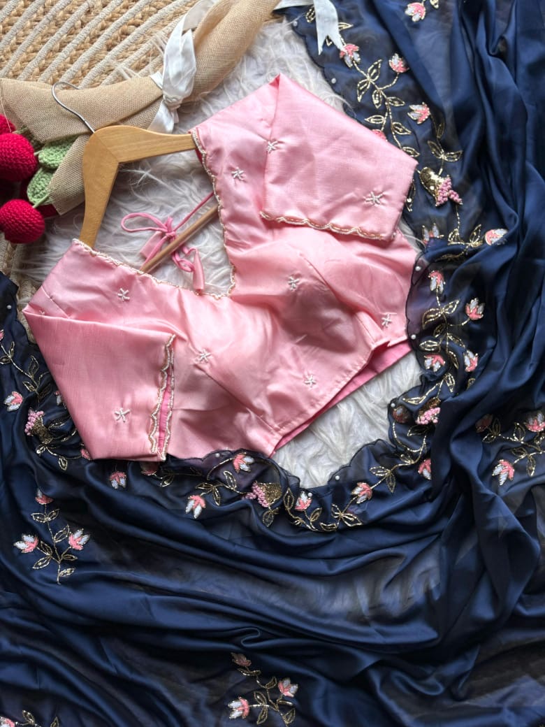 Precious Midnight Blue Saree