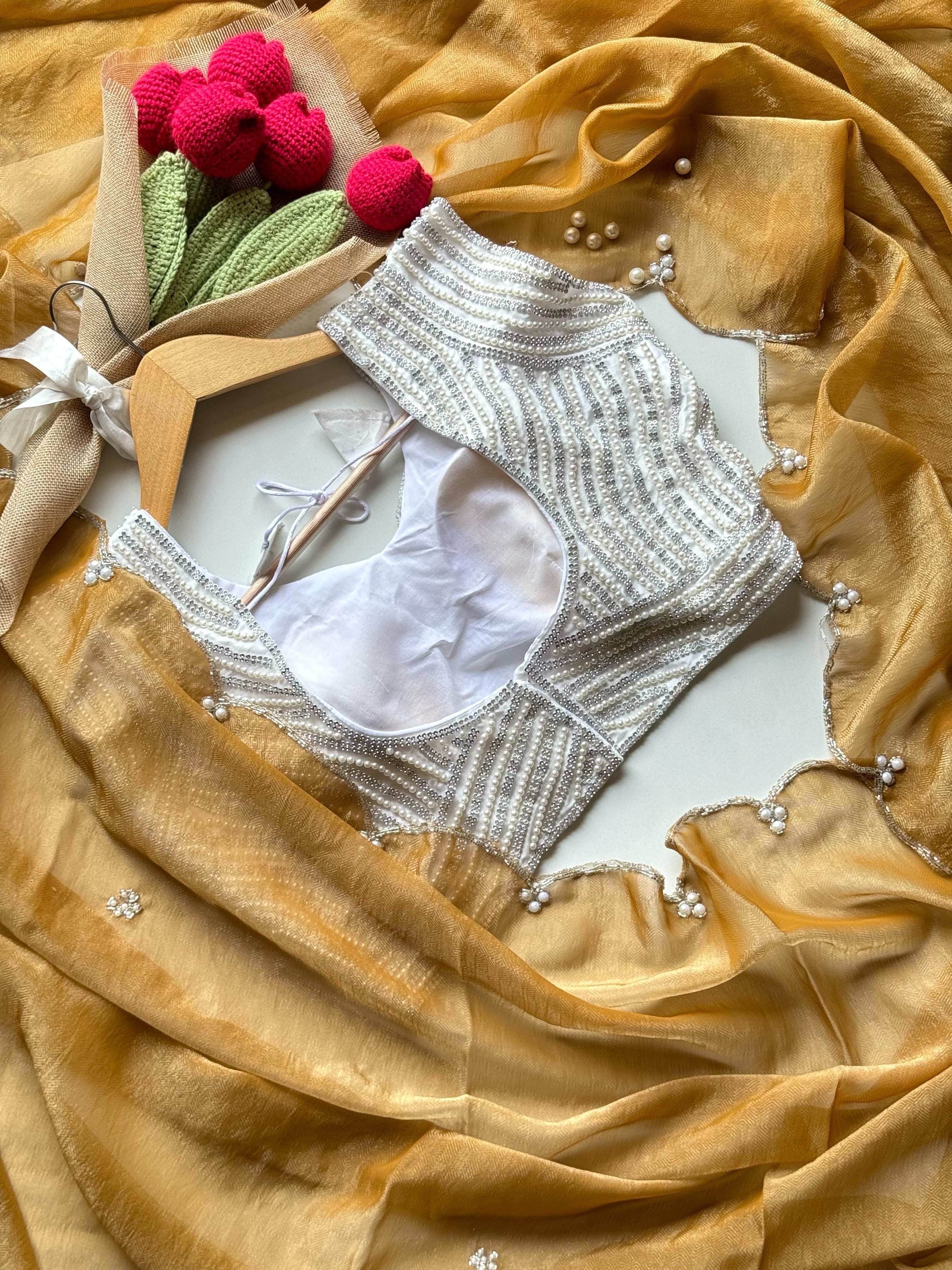 Stars on Mustard Saree