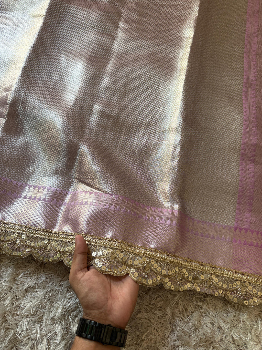 Dil Lavender Banarasi Silk Saree
