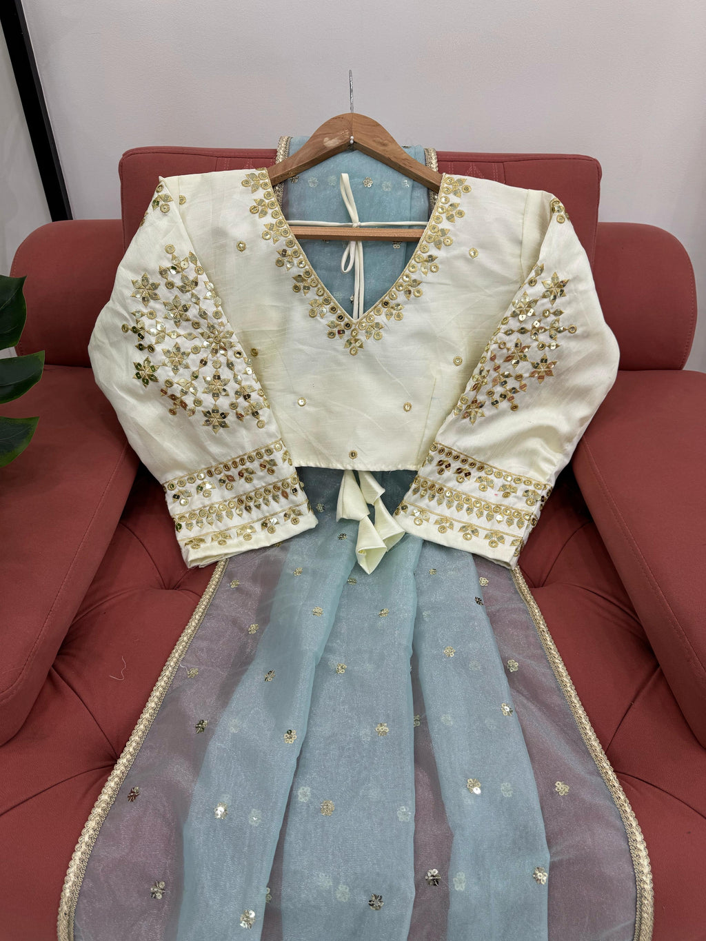 Sequinned Asmaani Saree