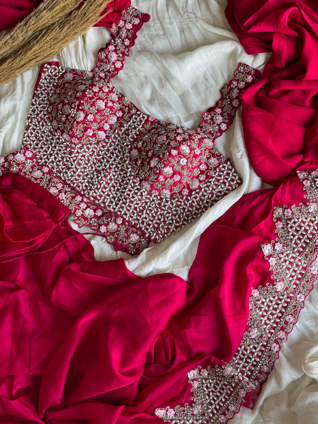 Pankhuri Ivory Embellished Saree