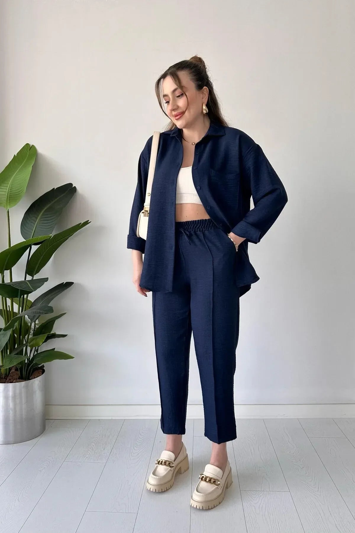 Short Leg Relax Fit Shirt Trouser Set