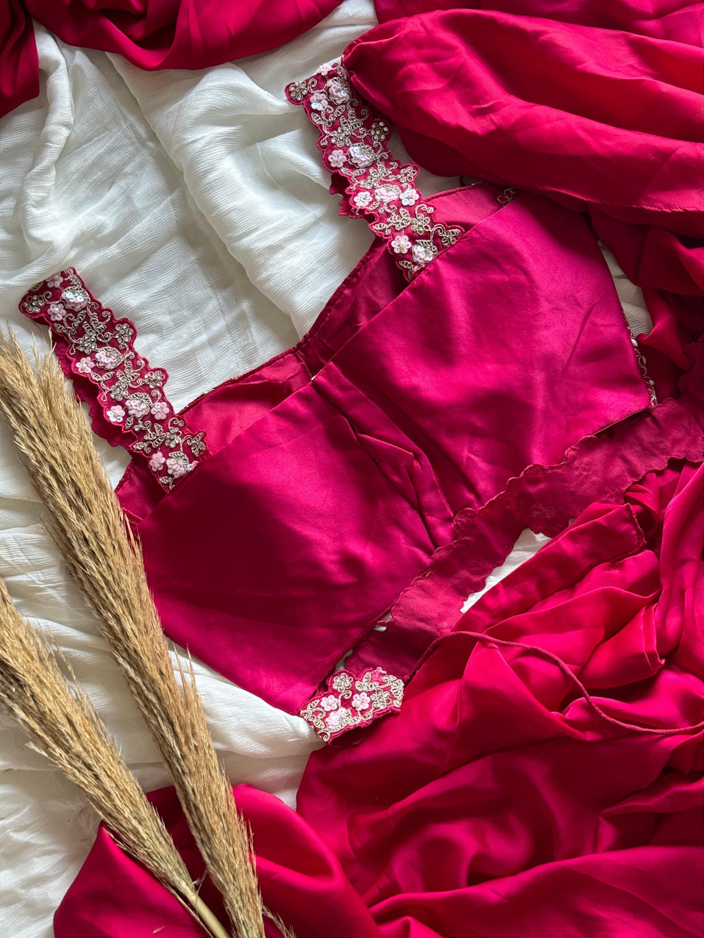 Pankhuri Ivory Embellished Saree