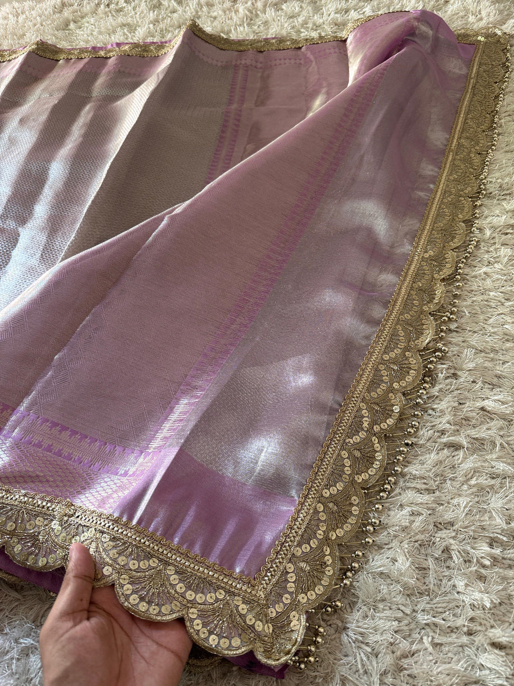 Dil Lavender Banarasi Silk Saree