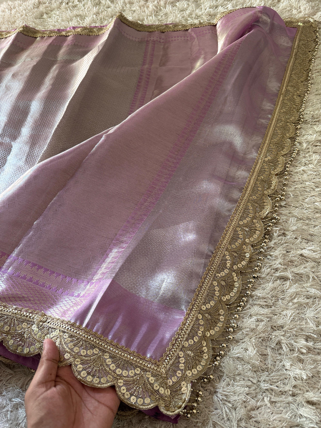 Dil Lavender Banarasi Silk Saree