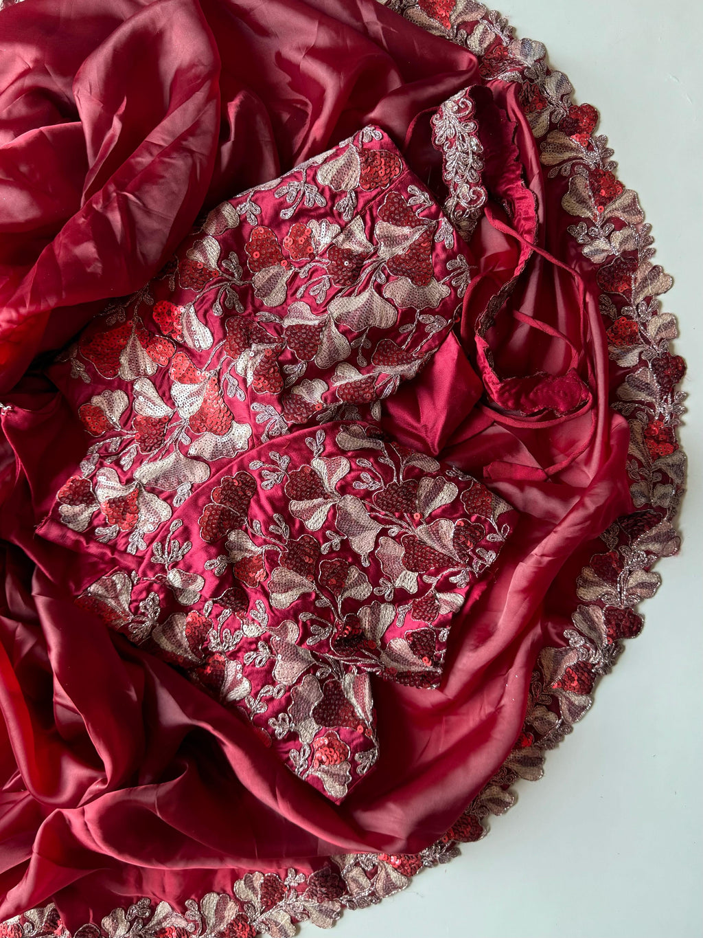 Surkh Laal Embellised Saree (Pre-Draped)