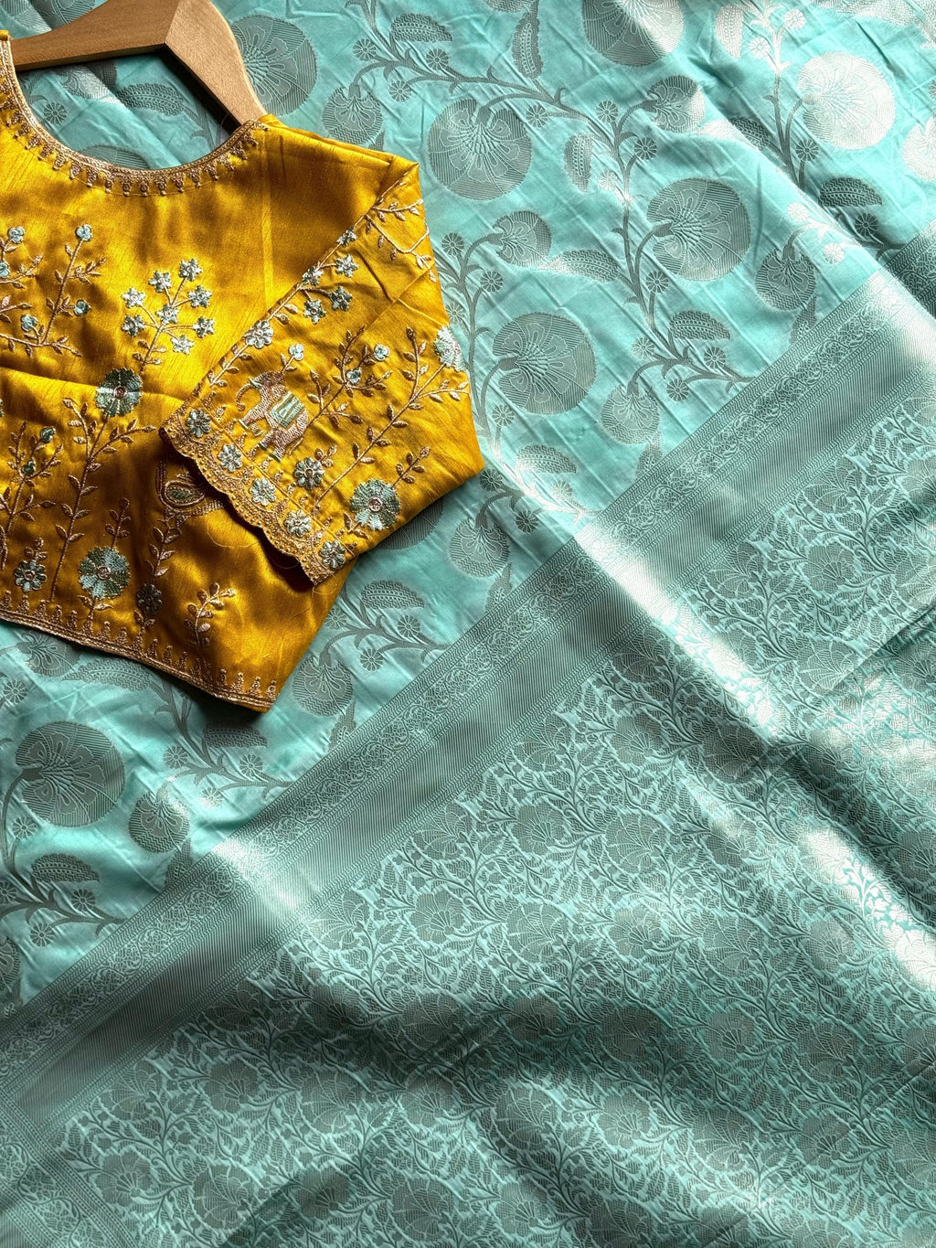 Antara Pattu Silk Saree (sky)