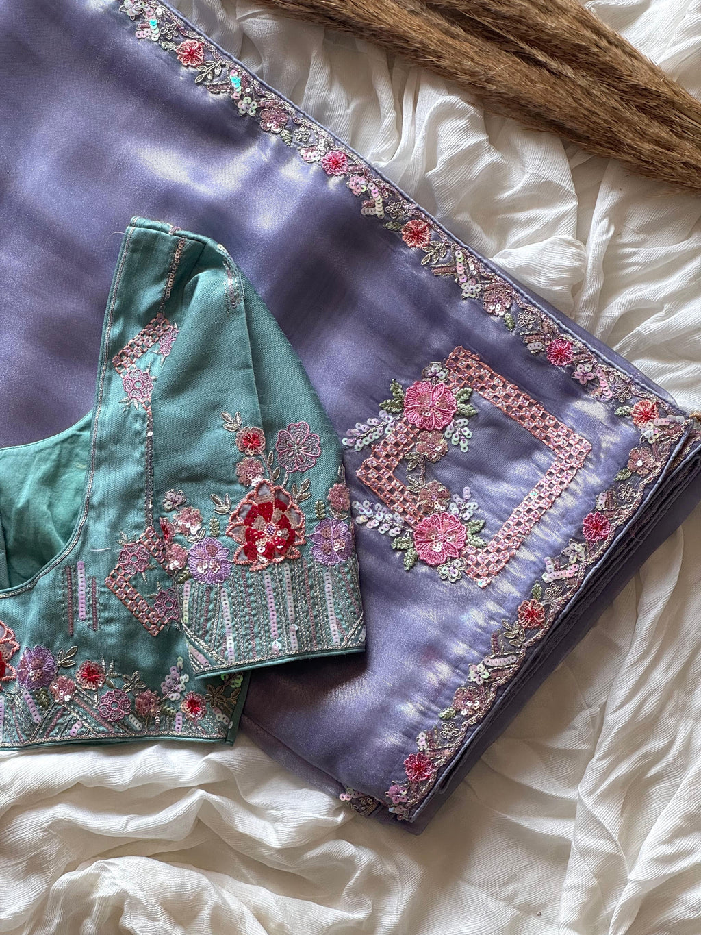 Pankhuri Ivory Embellished Saree