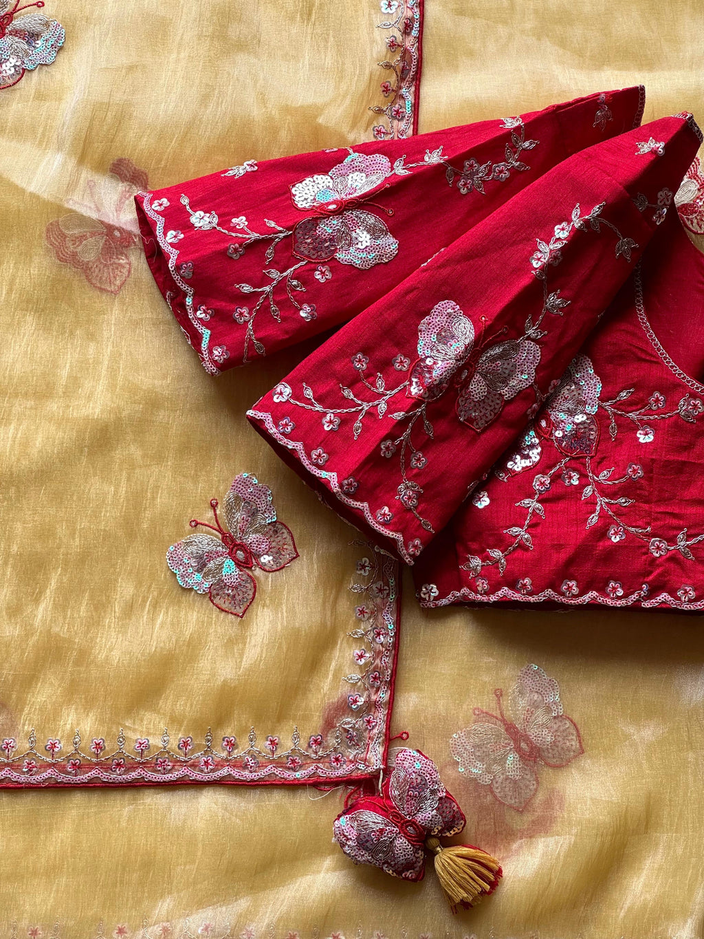 Pankhuri Ivory Embellished Saree