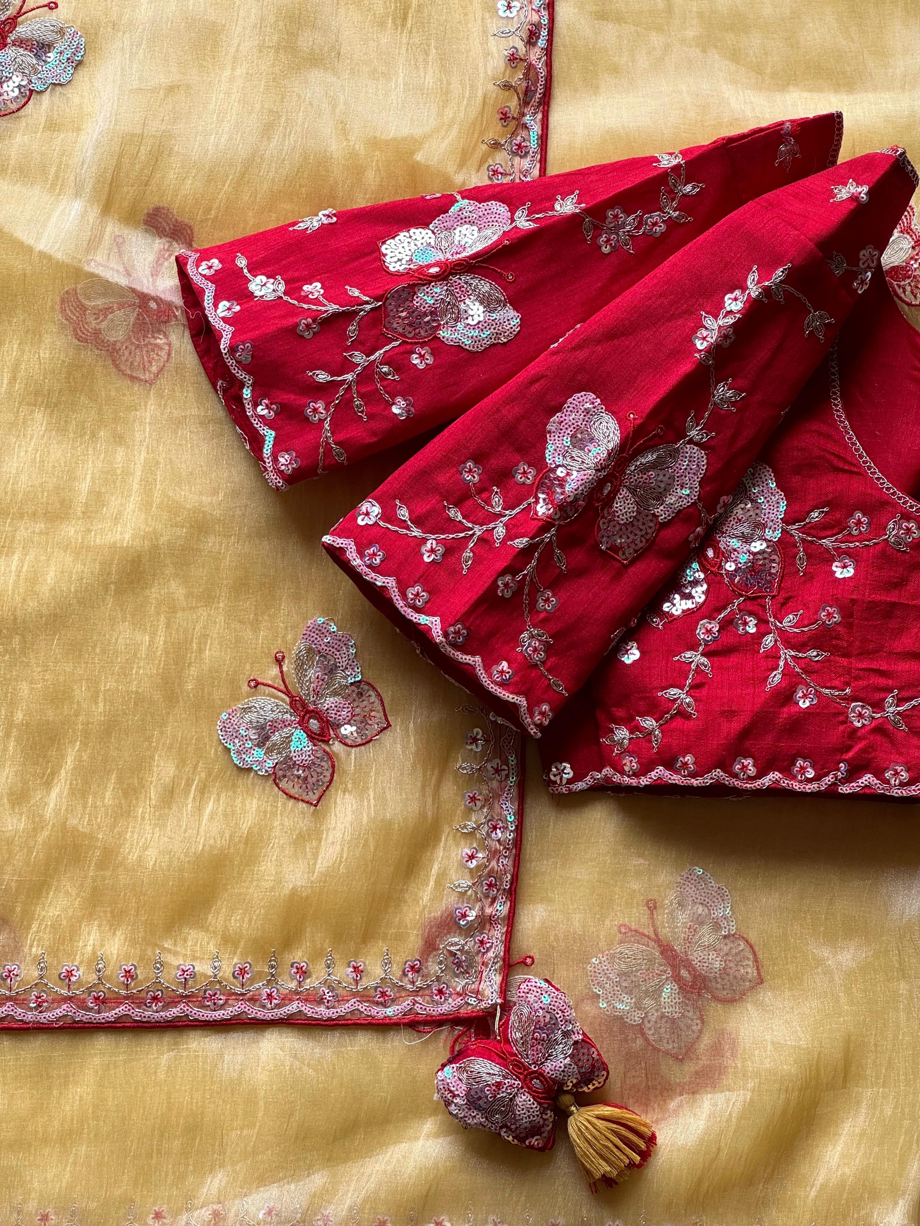 Pankhuri Ivory Embellished Saree