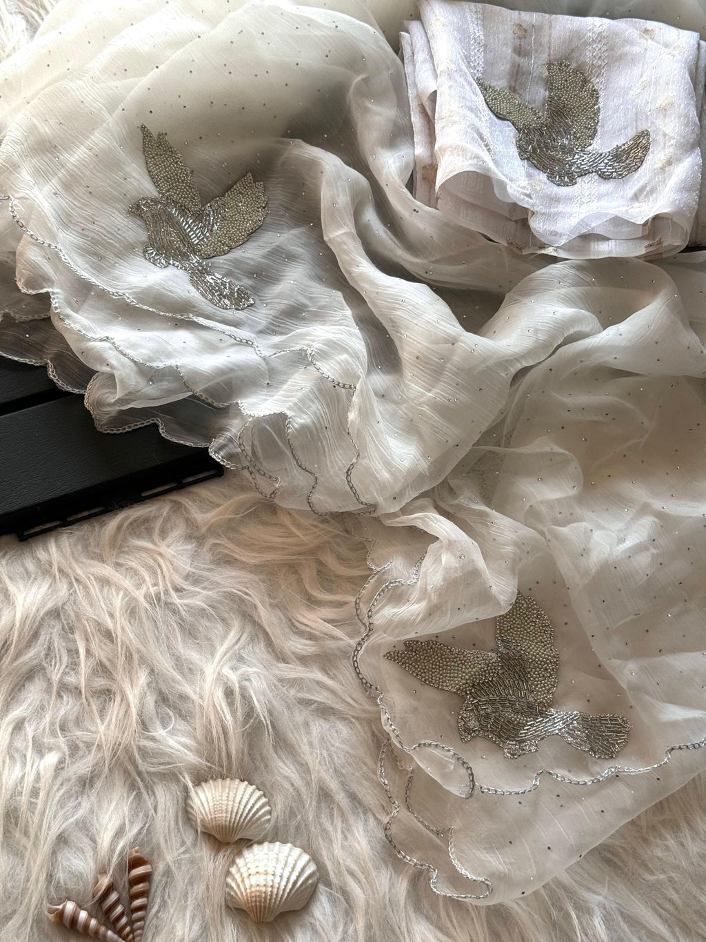 Panchi Powder Blue Saree