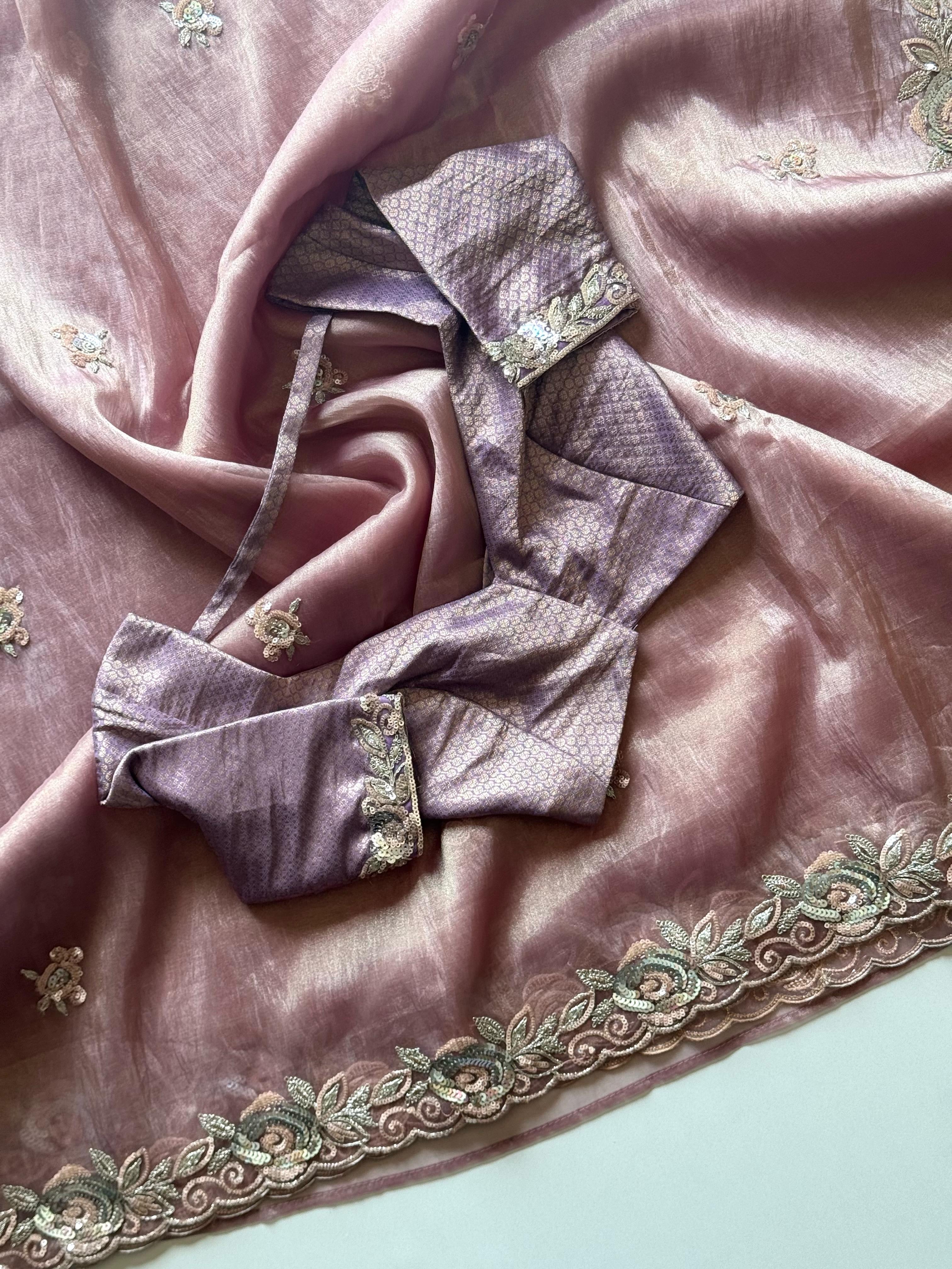 Maharani Pink Tissue Saree