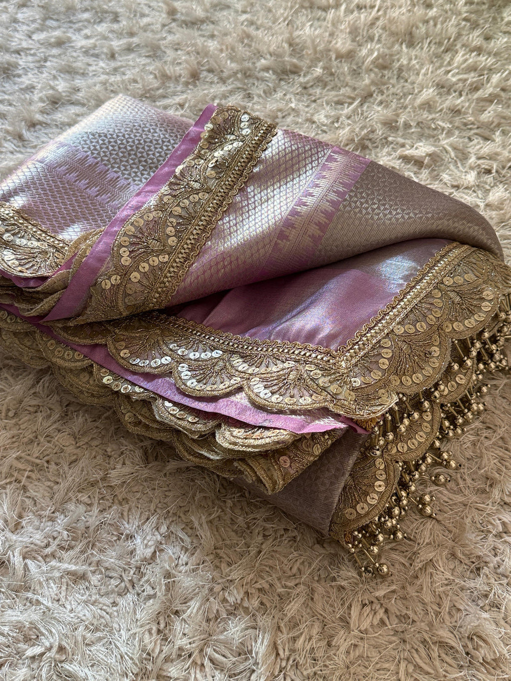 Dil Lavender Banarasi Silk Saree