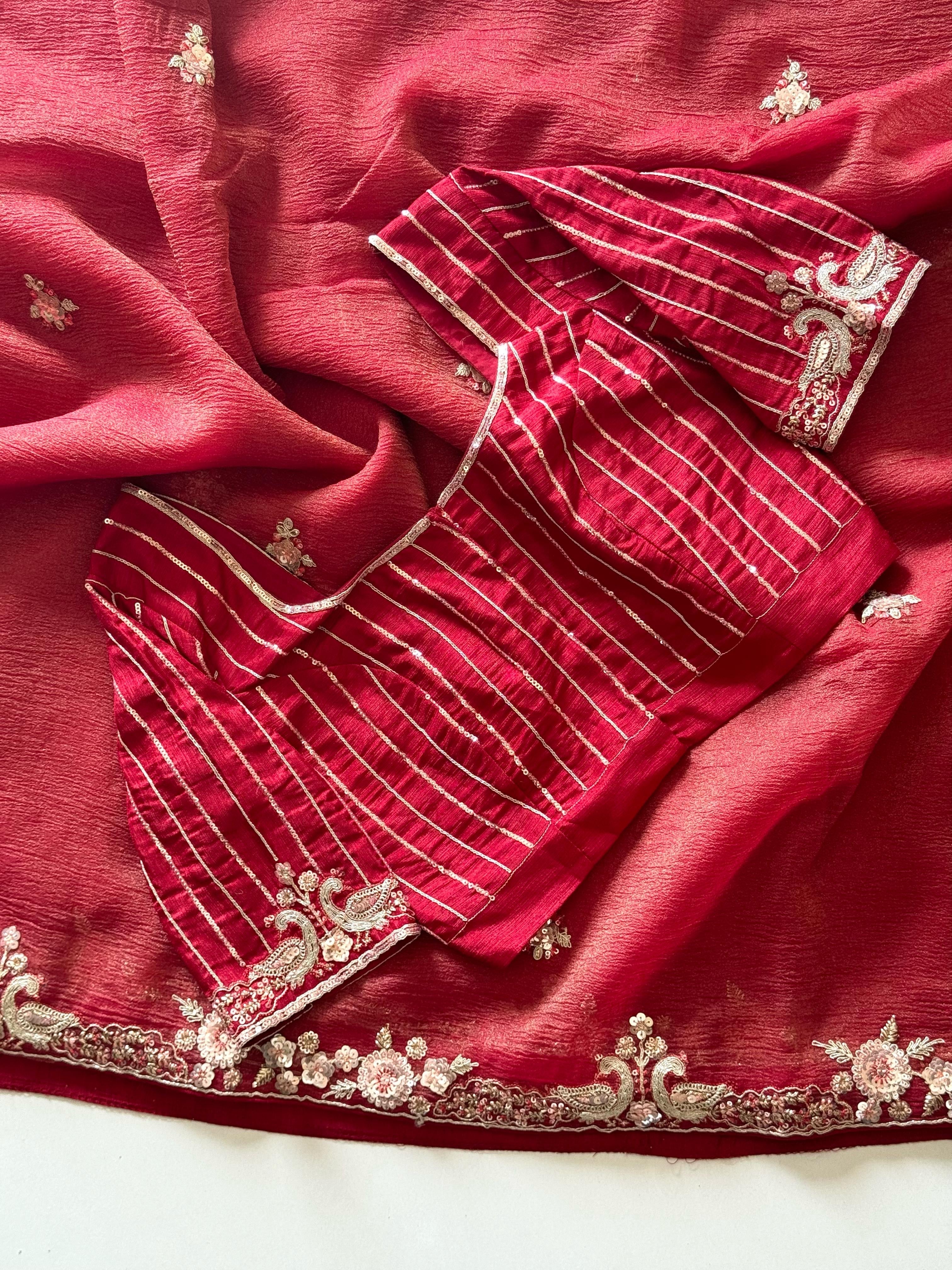 Naveli Red  Saree
