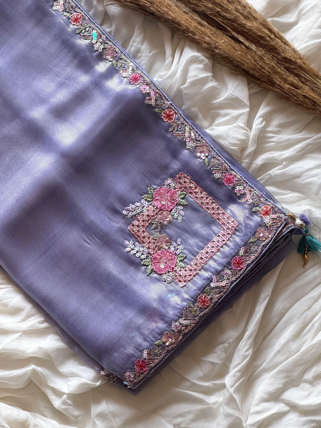 Pankhuri Ivory Embellished Saree