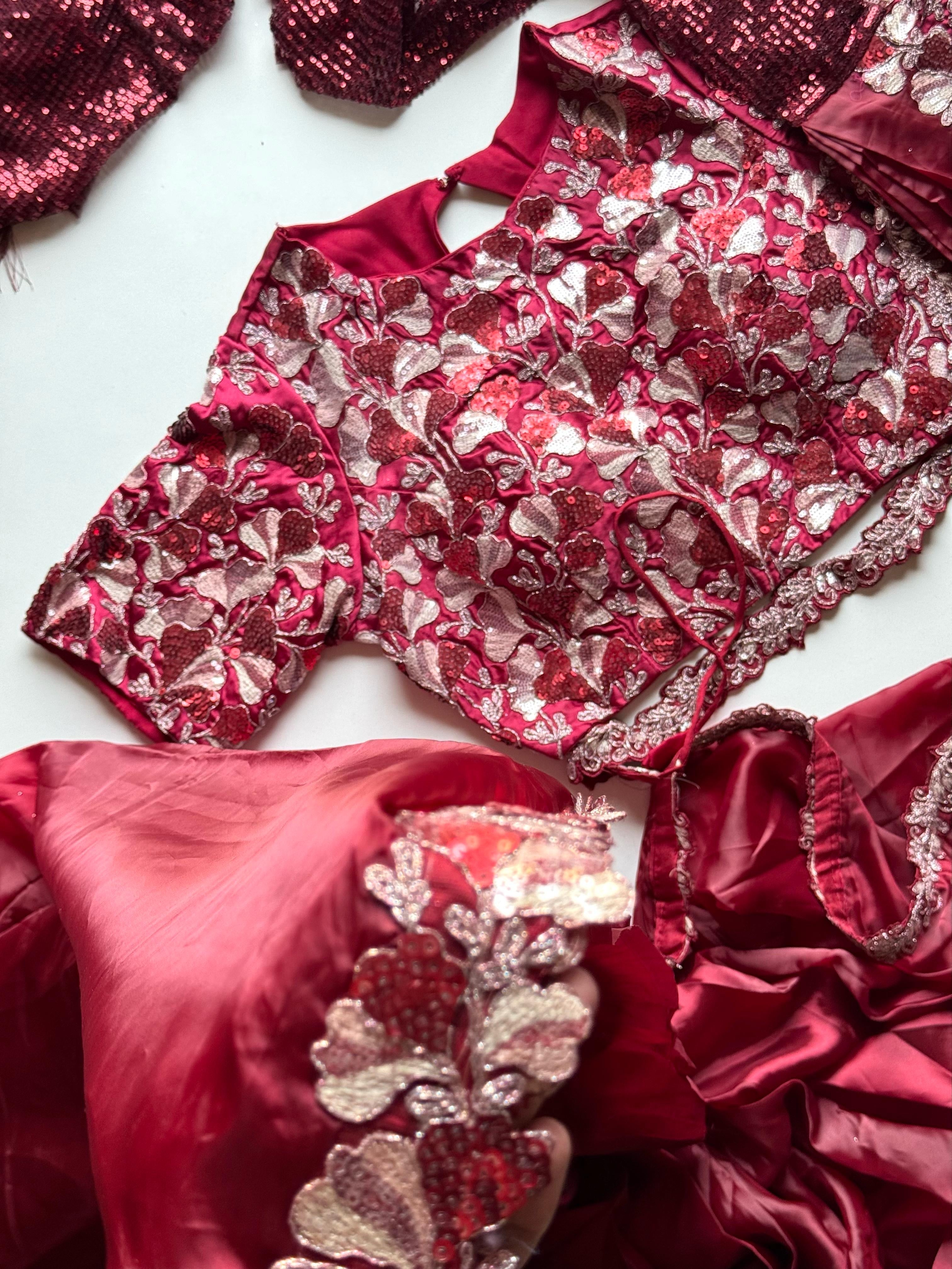 Surkh Laal Embellised Saree (Pre-Draped)