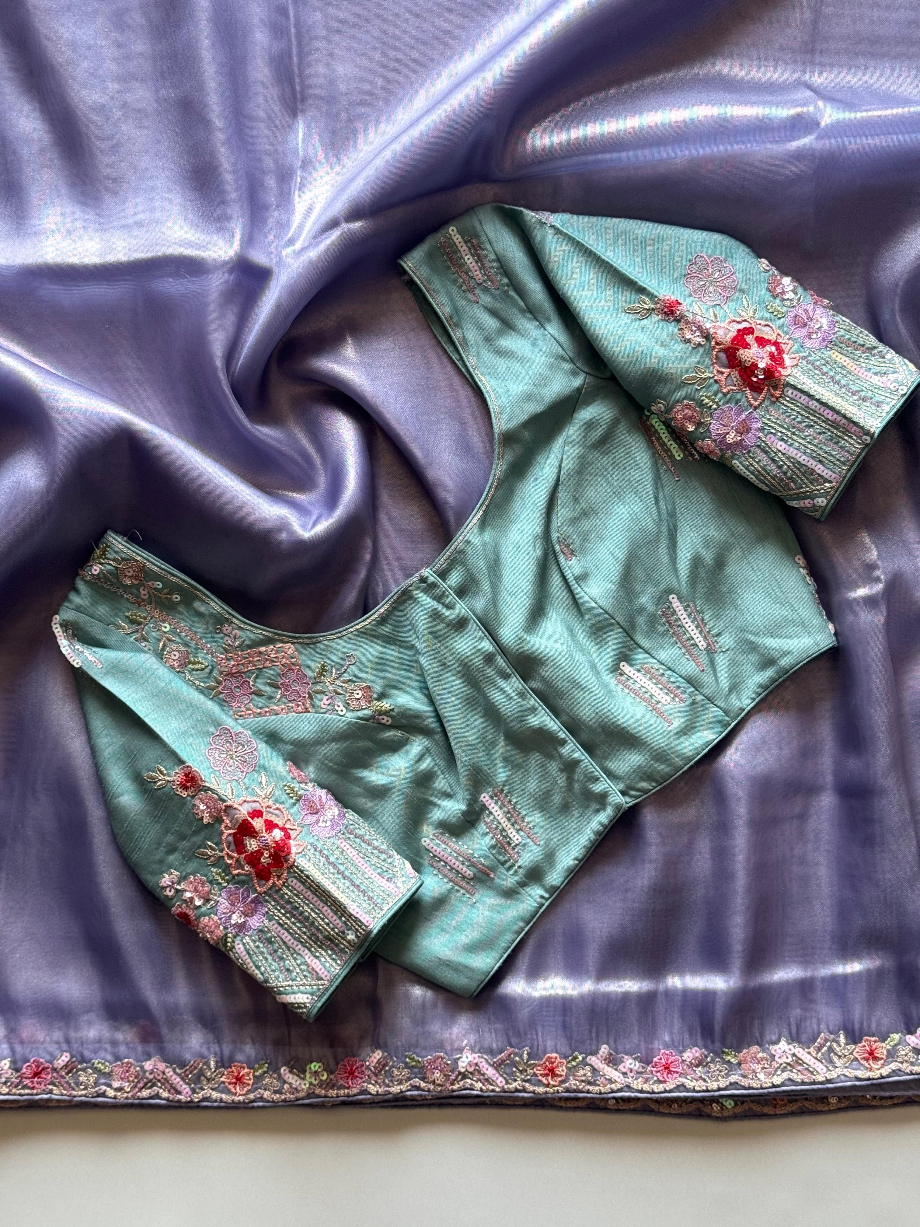 Pankhuri Ivory Embellished Saree