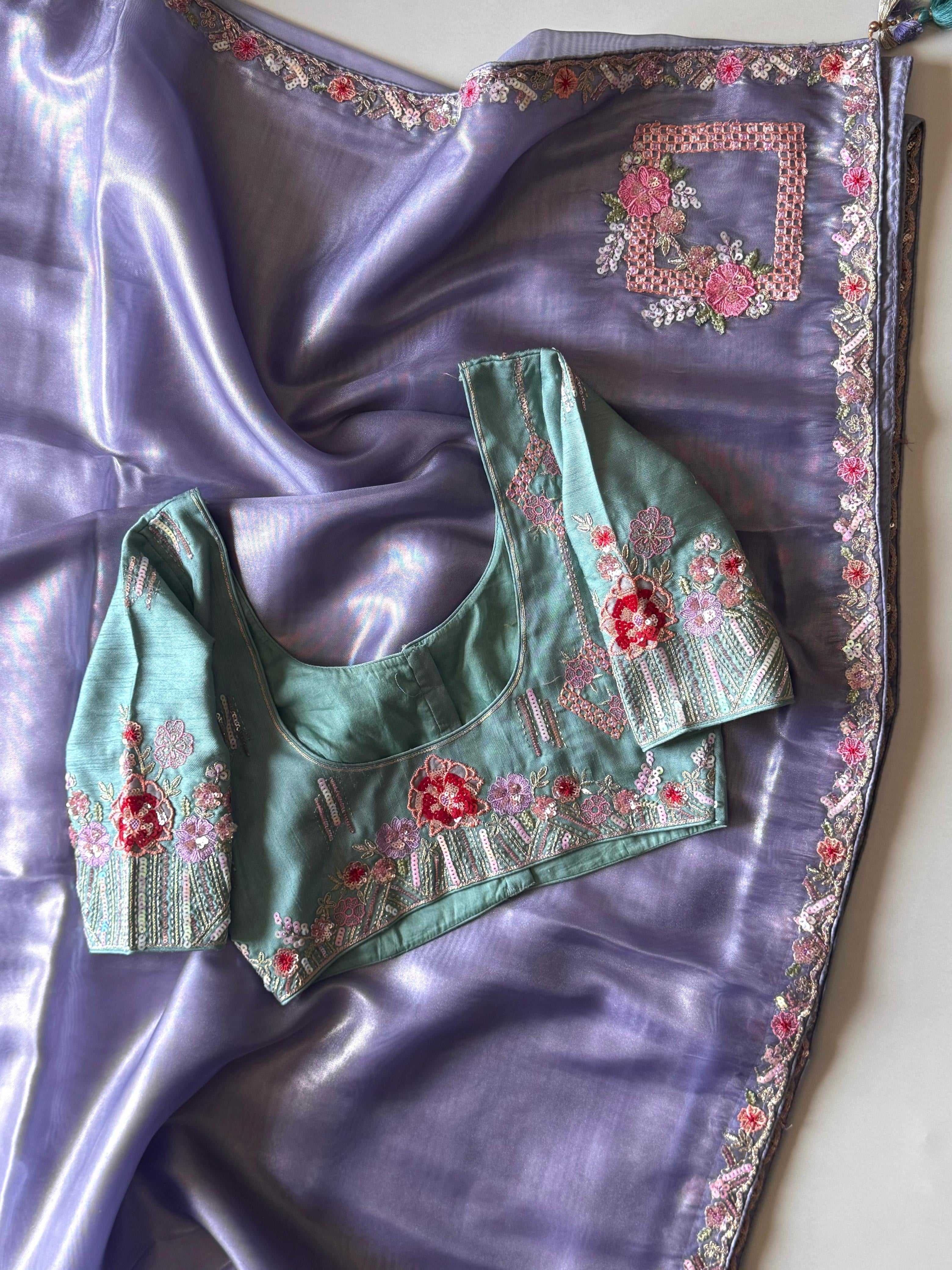 Pankhuri Ivory Embellished Saree