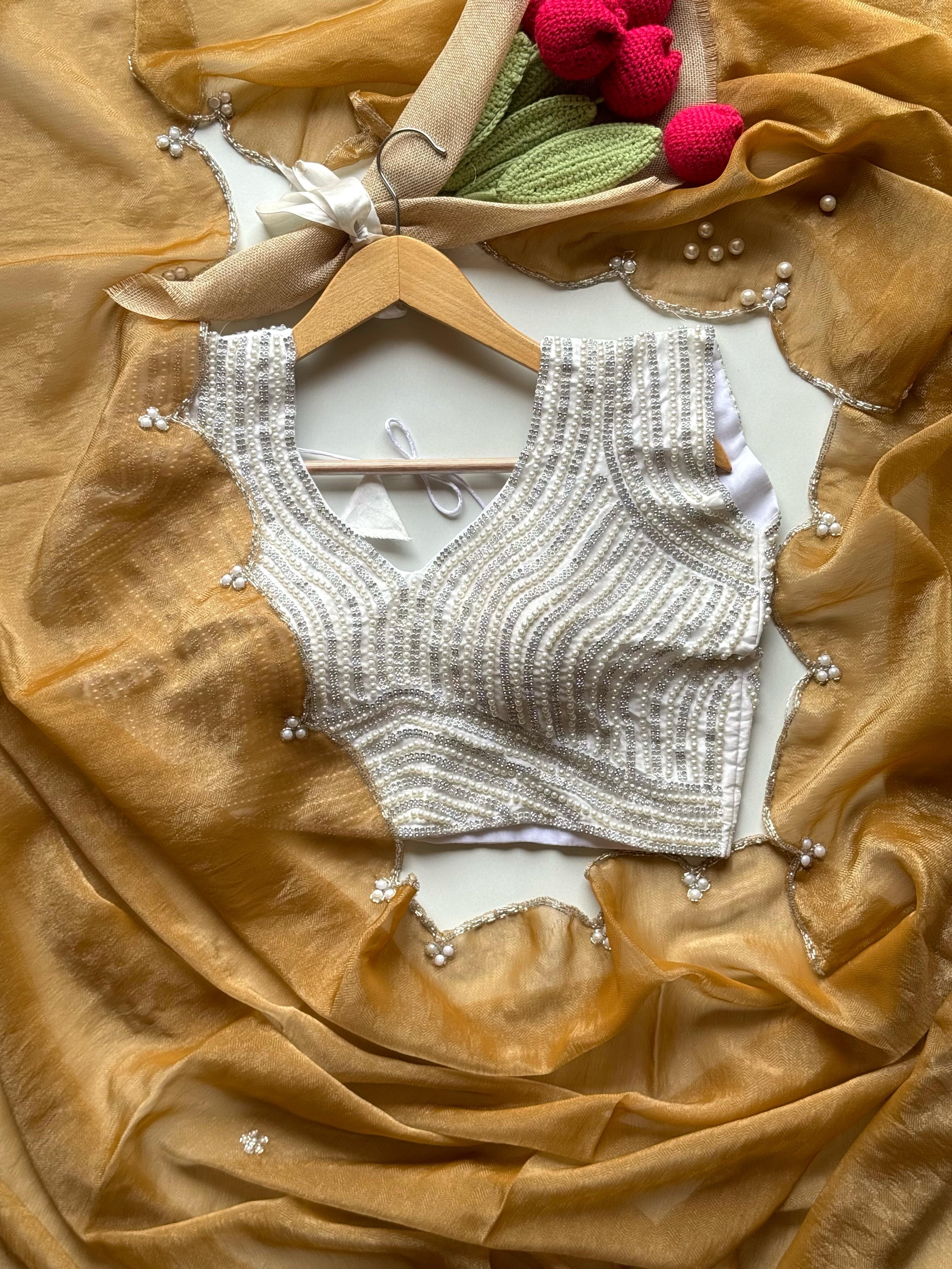 Stars on Mustard Saree