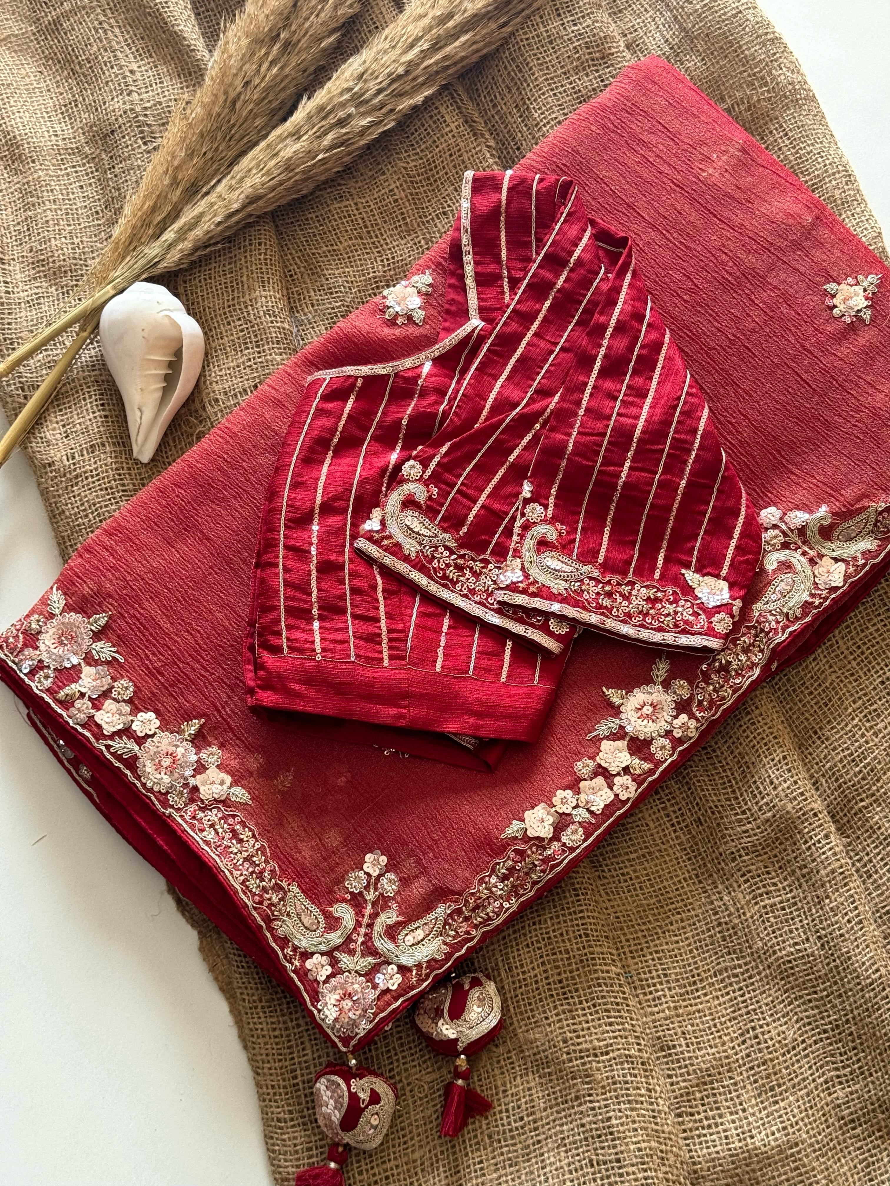 Naveli Red  Saree