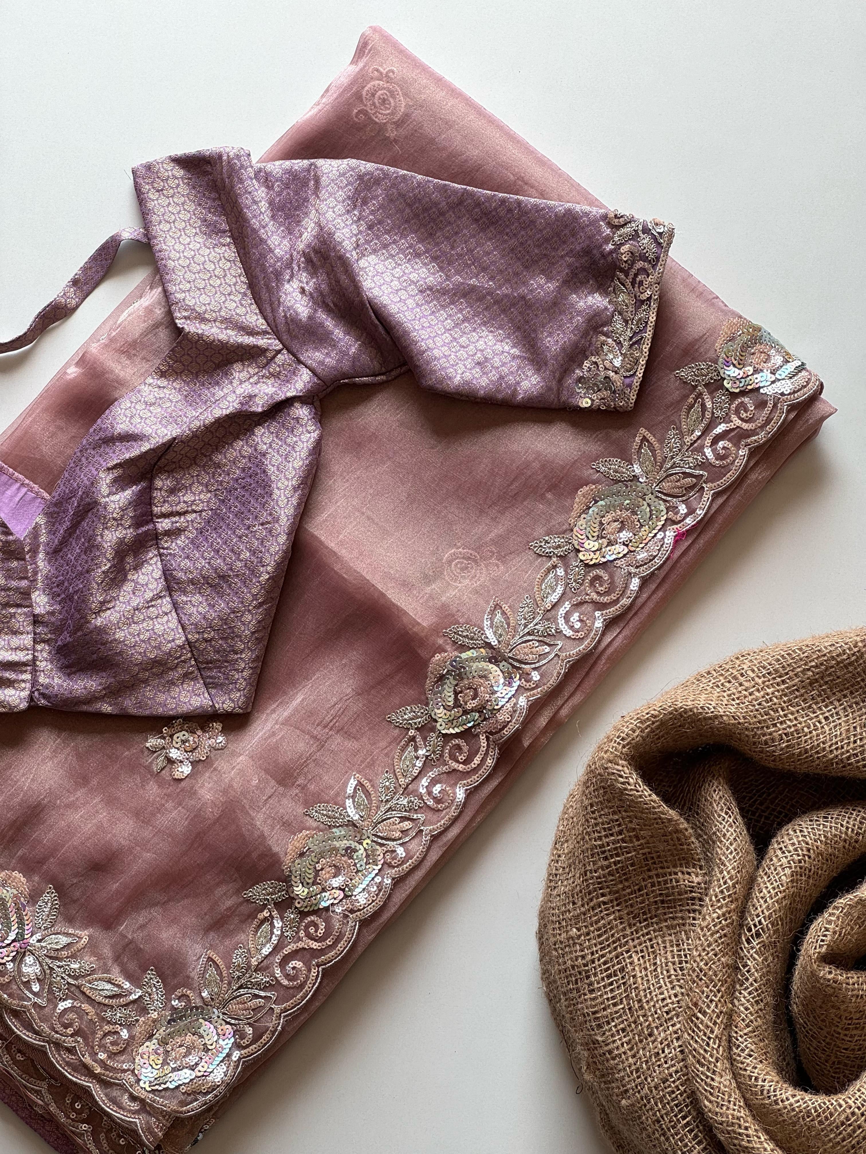 Maharani Pink Tissue Saree