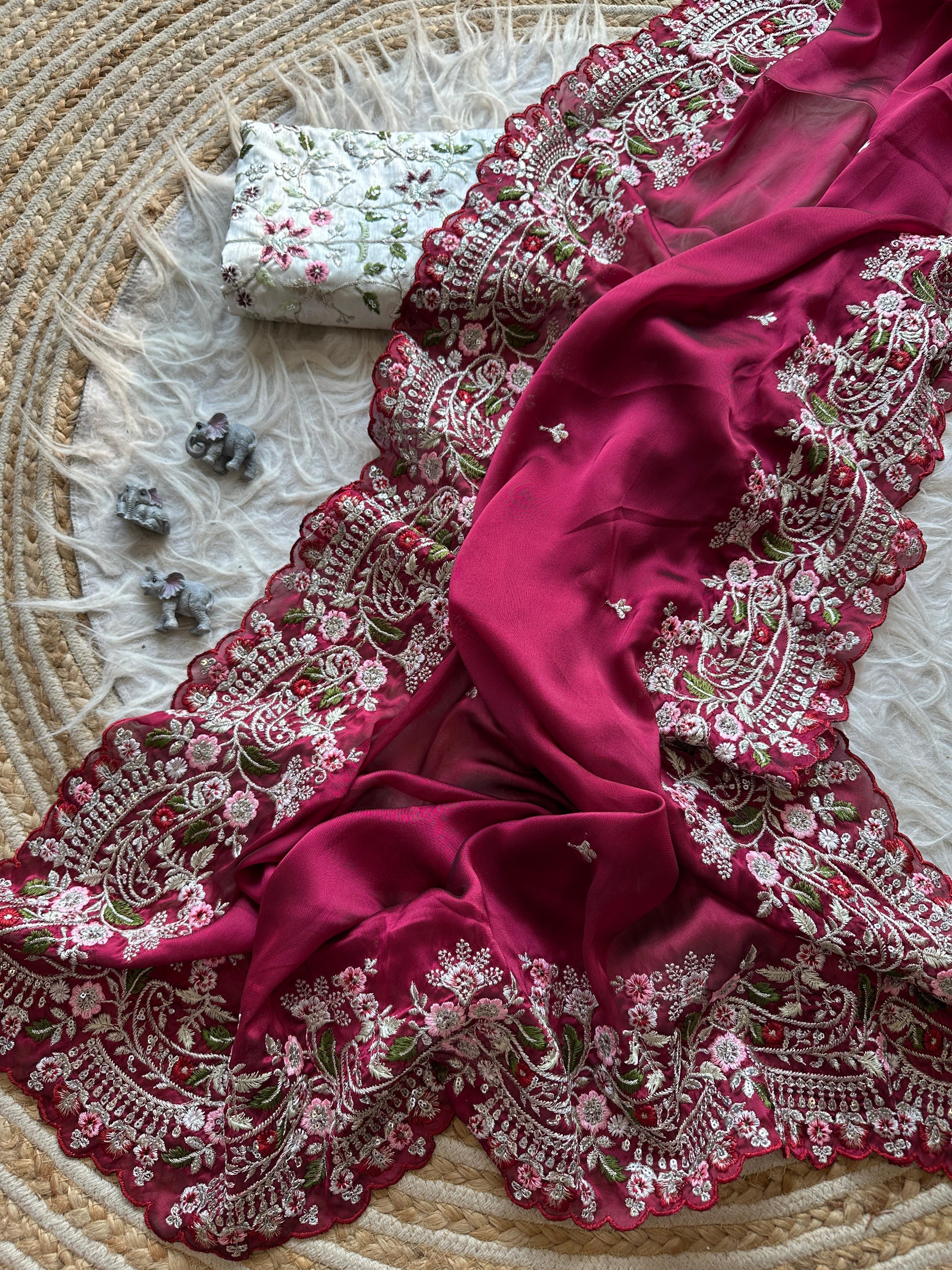 Reba Embroidered Saree