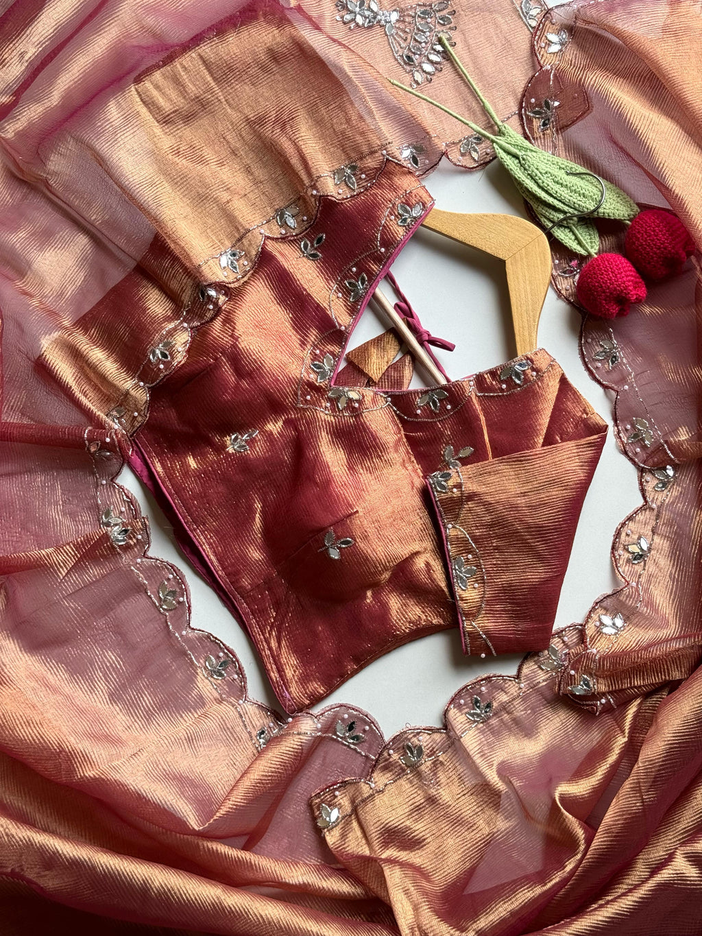 The Regalia Rust Orange Saree