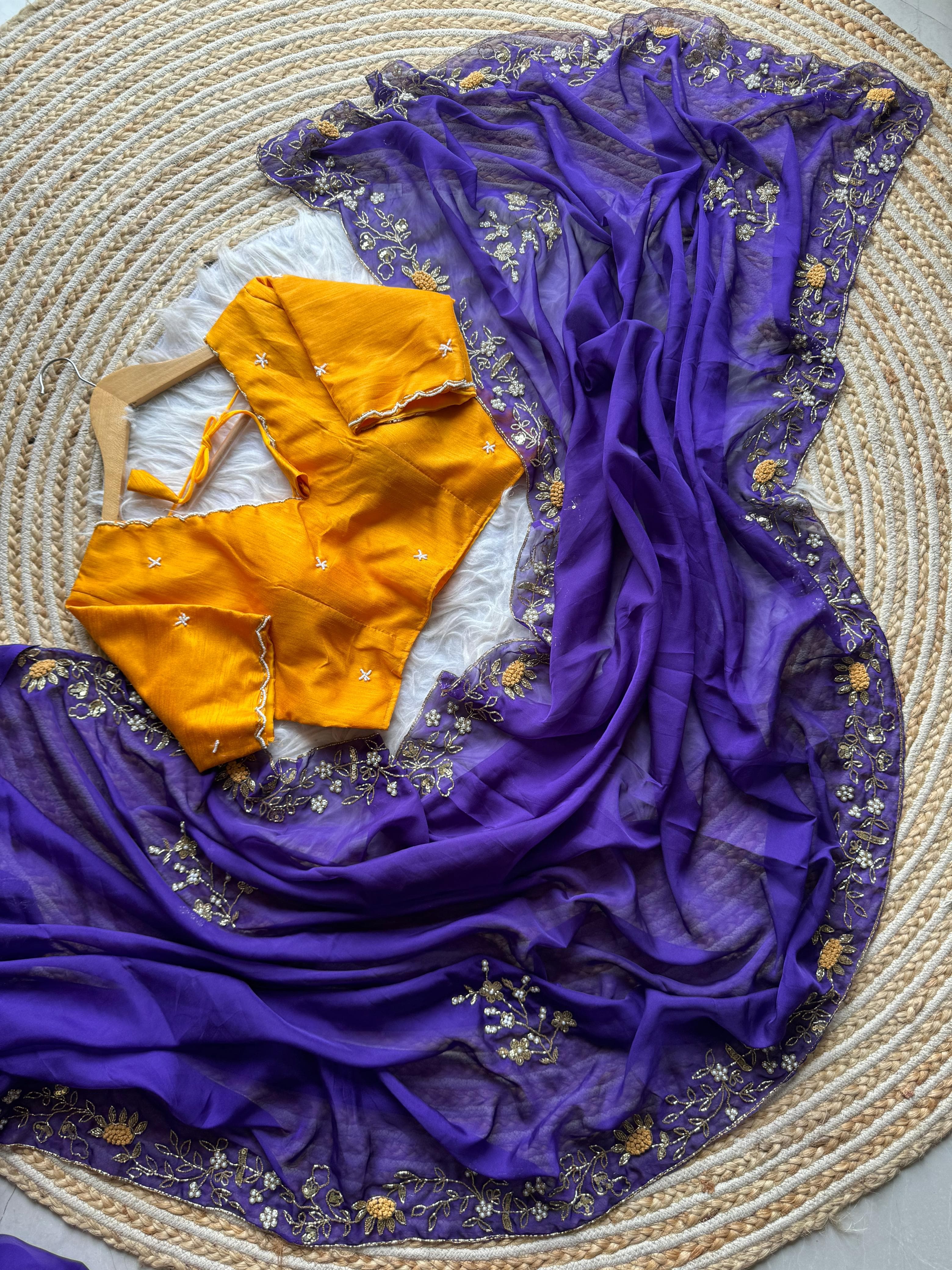 Gold flowers On Purple