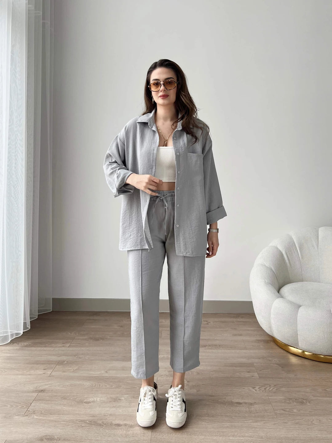 Short Leg Relax Fit Shirt Trouser Set