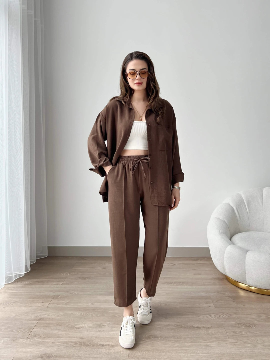 Short Leg Relax Fit Shirt Trouser Set