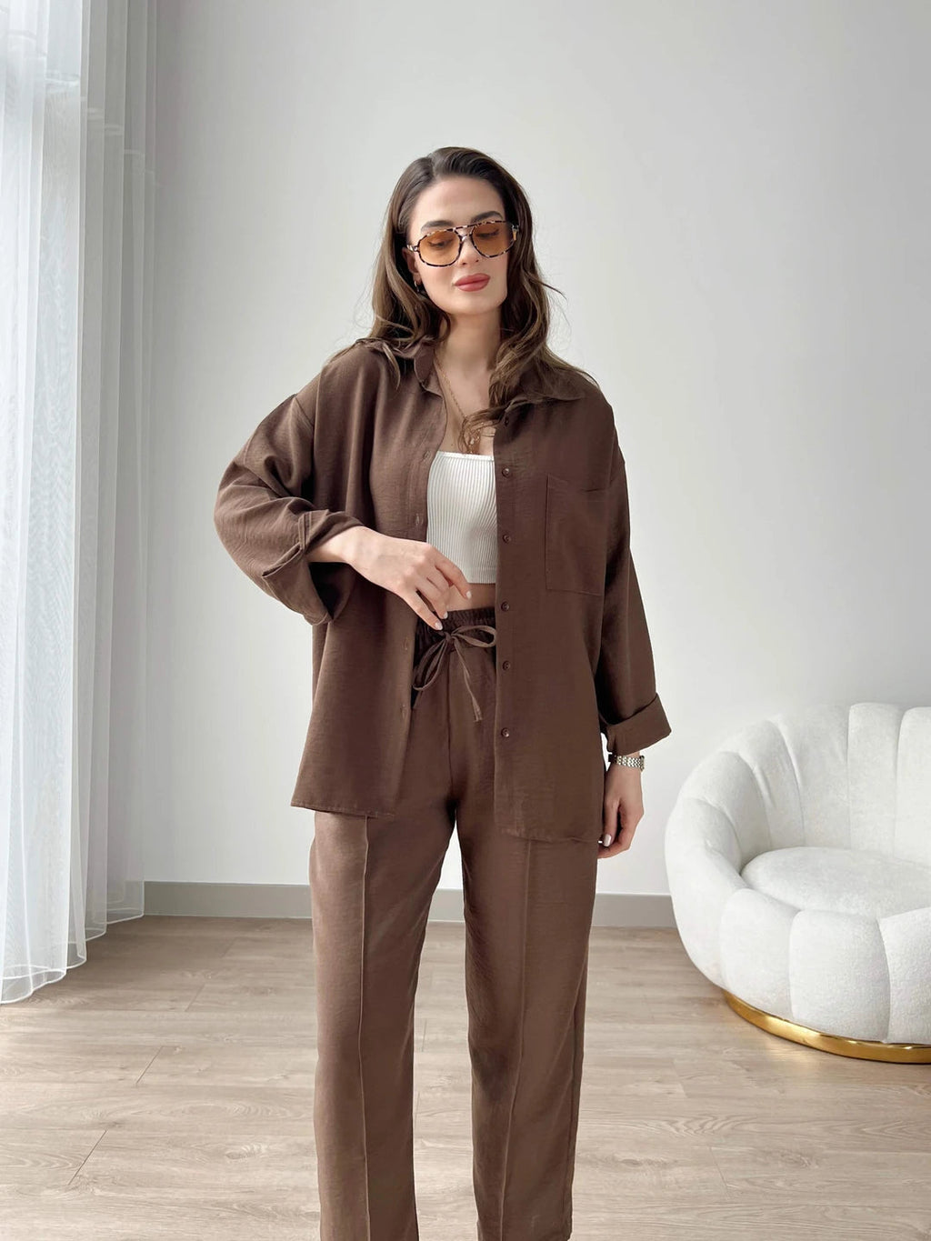 Short Leg Relax Fit Shirt Trouser Set