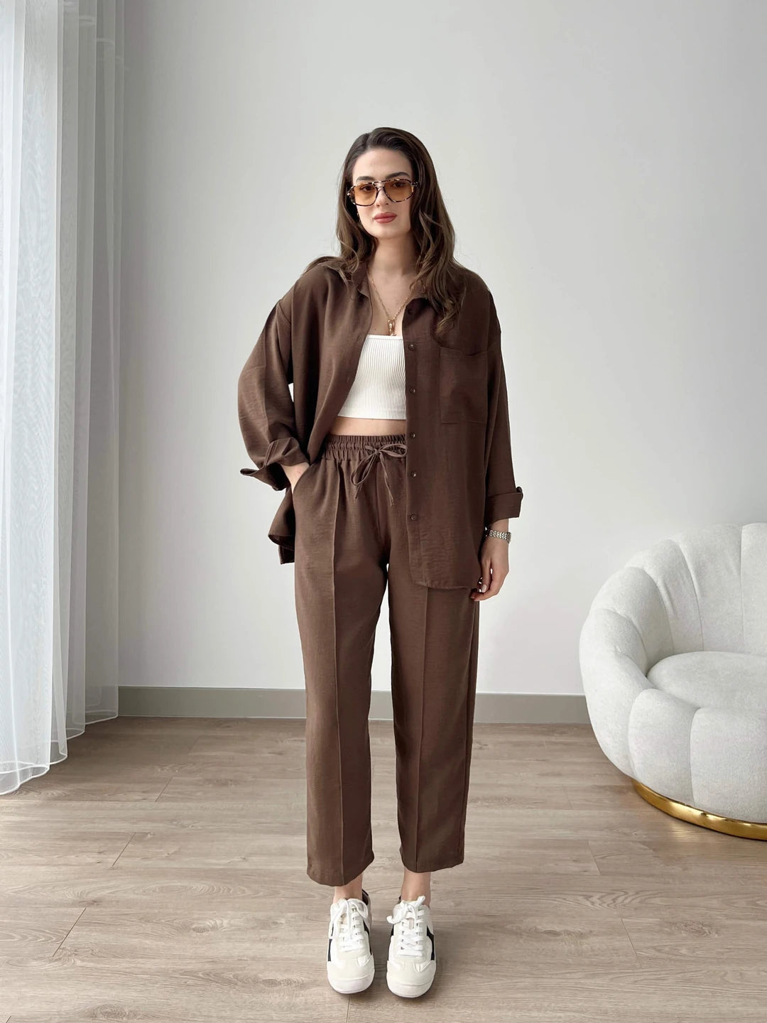 Short Leg Relax Fit Shirt Trouser Set