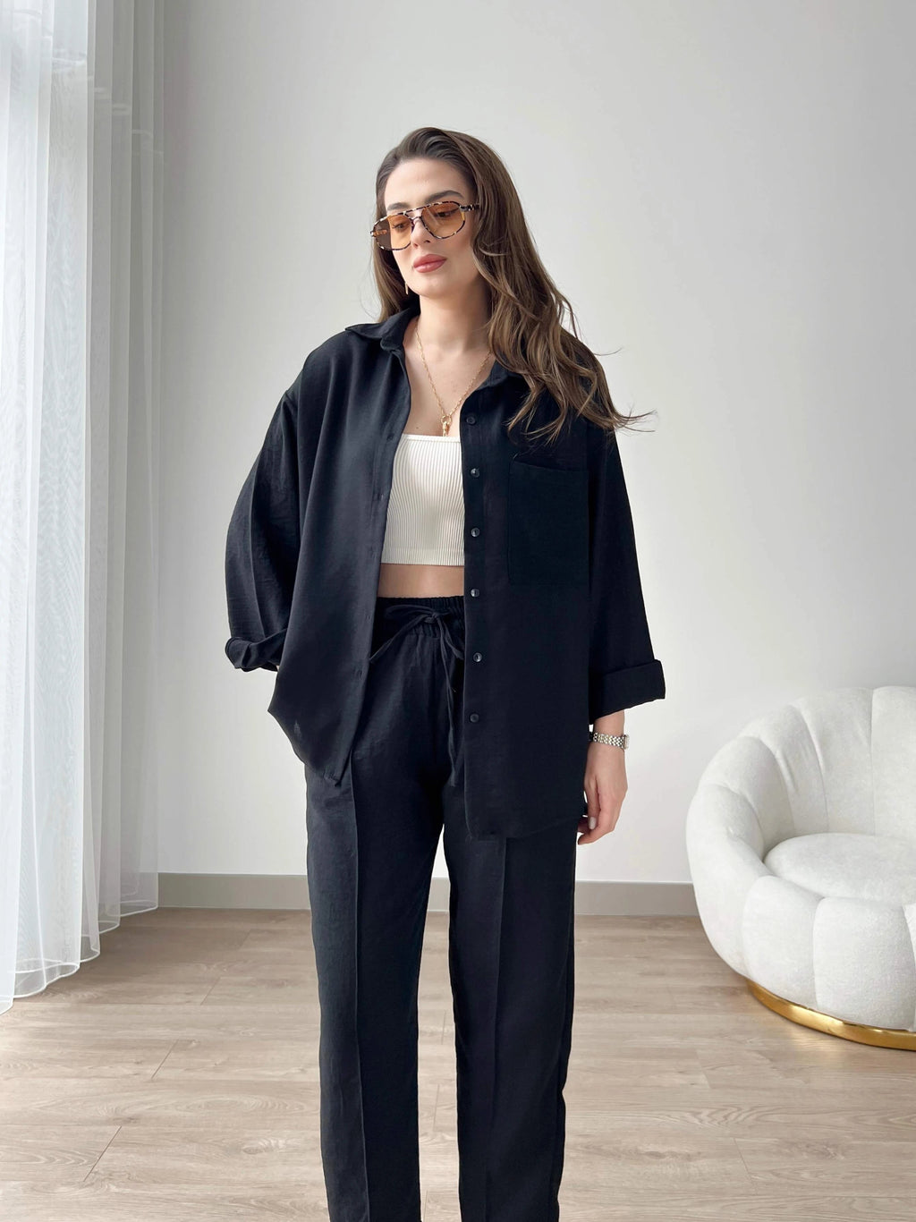 Short Leg Relax Fit Shirt Trouser Set