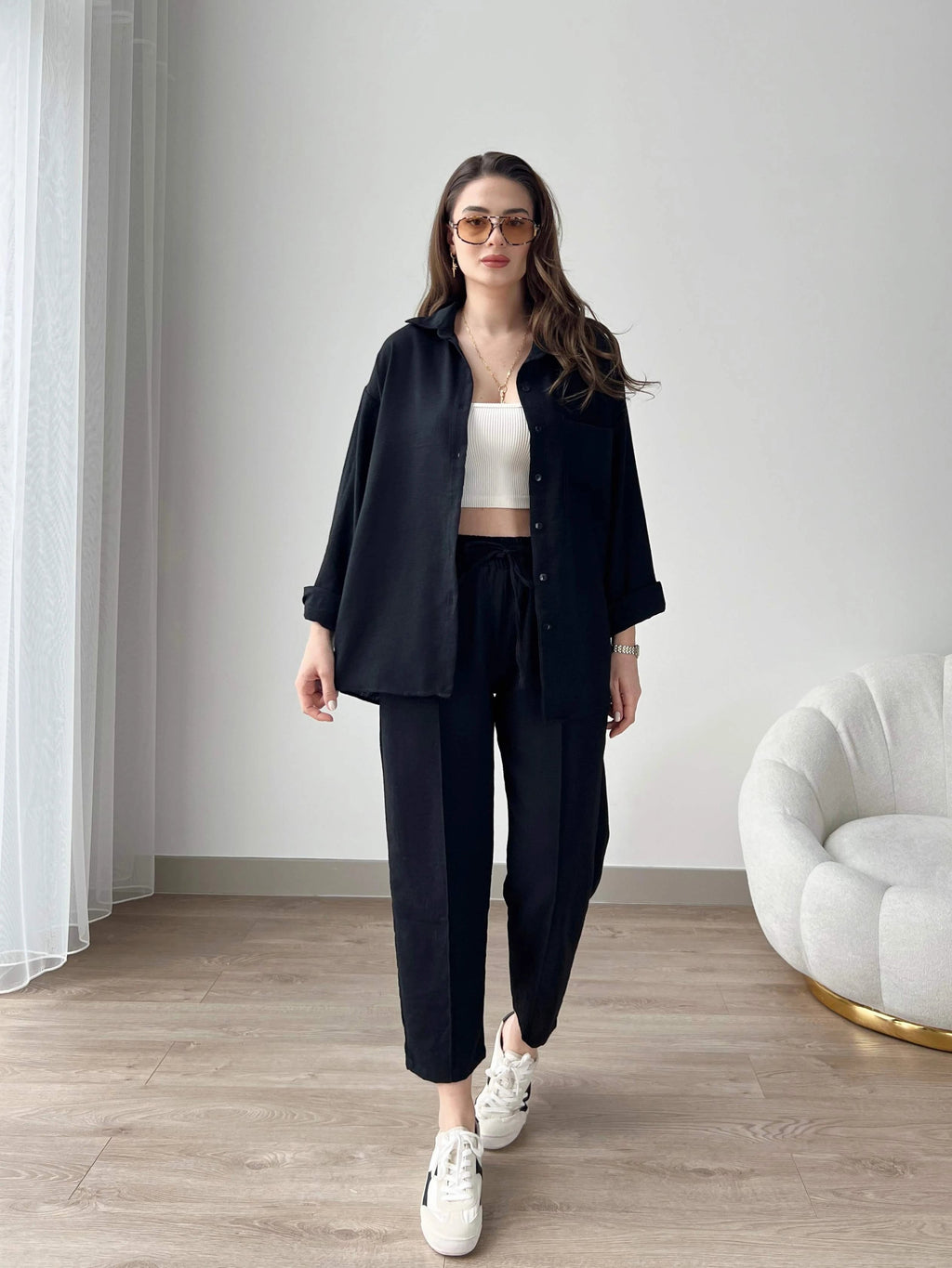 Short Leg Relax Fit Shirt Trouser Set