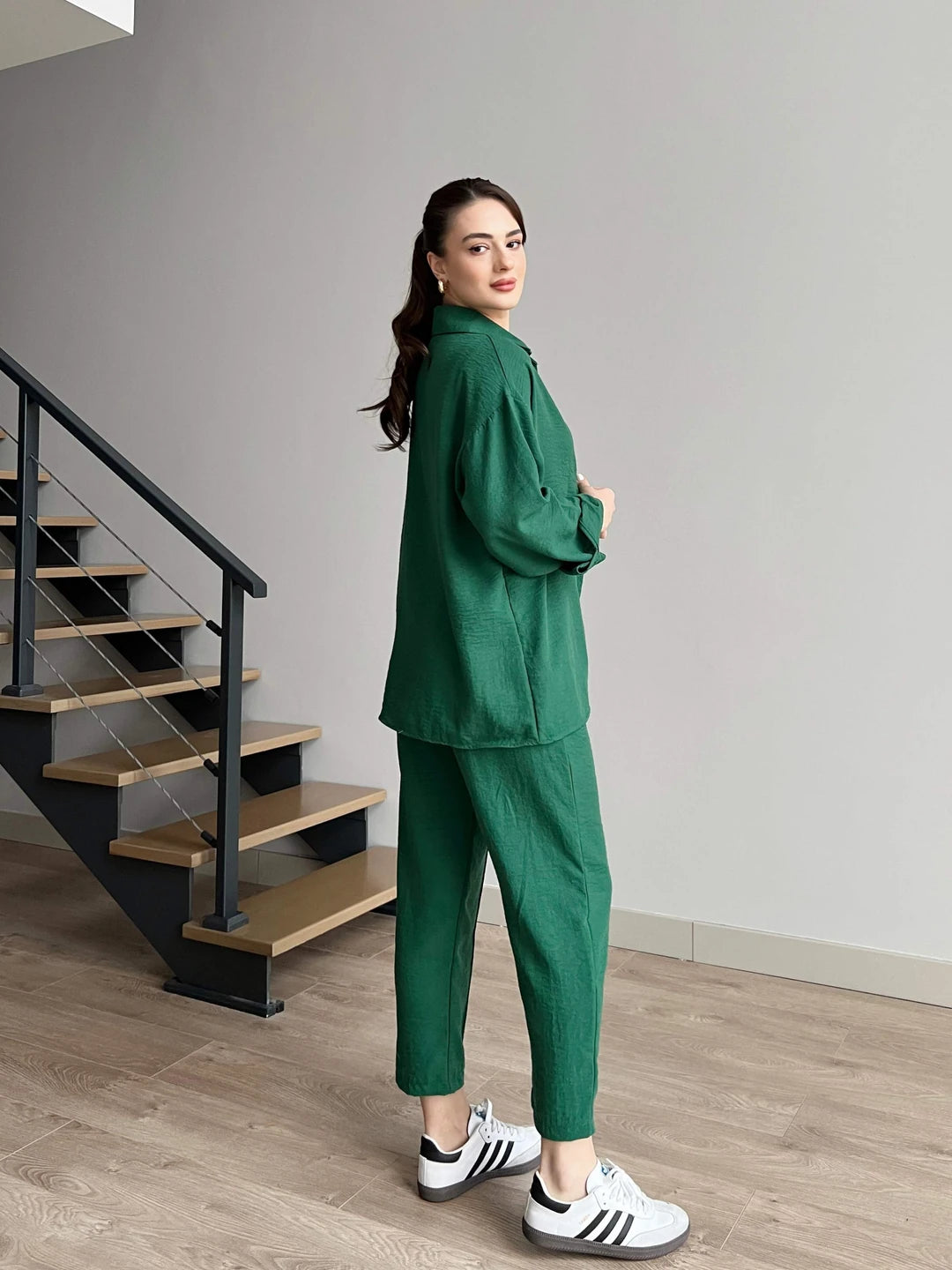 Short Leg Relax Fit Shirt Trouser Set