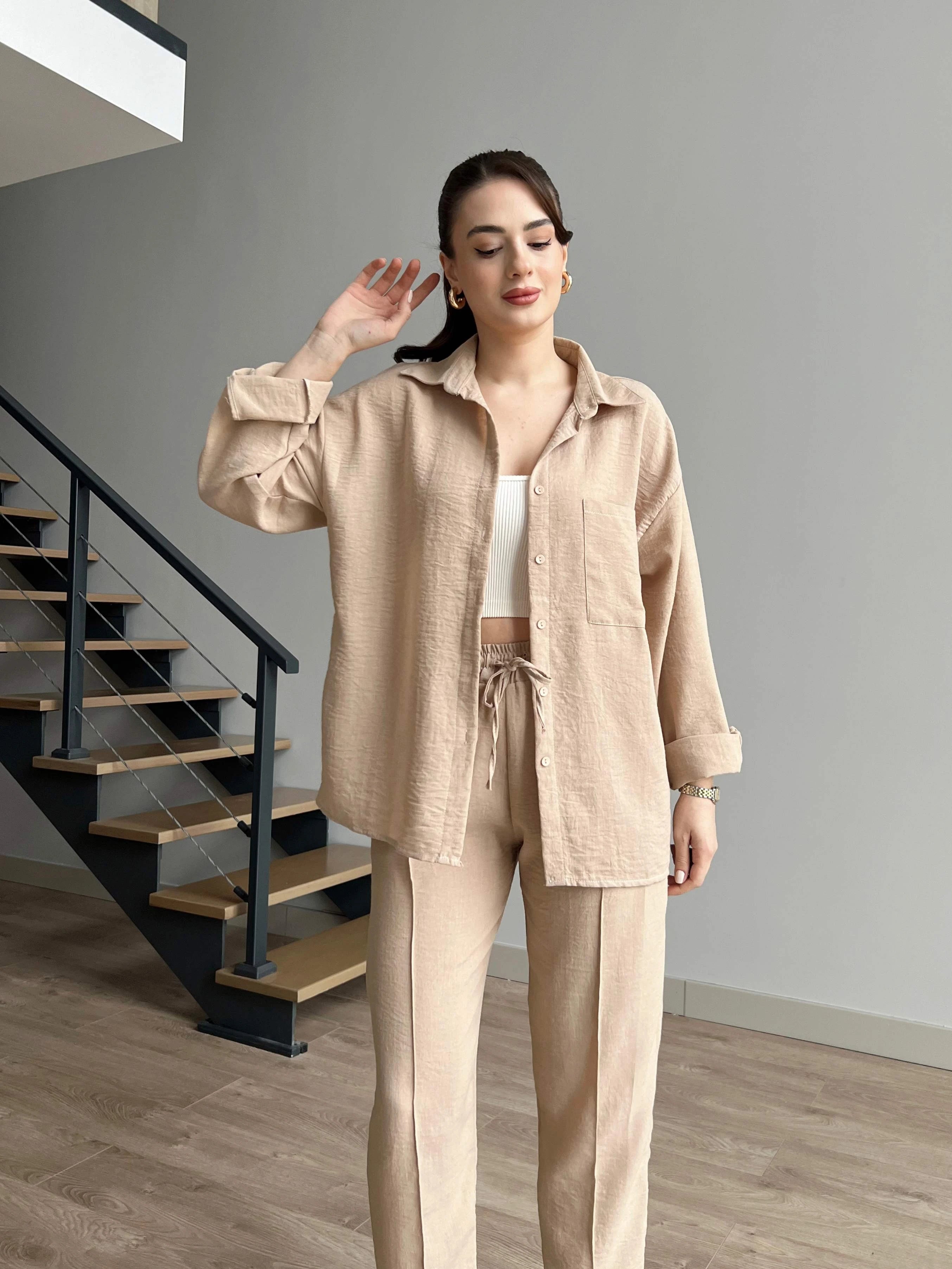 Short Leg Relax Fit Shirt Trouser Set