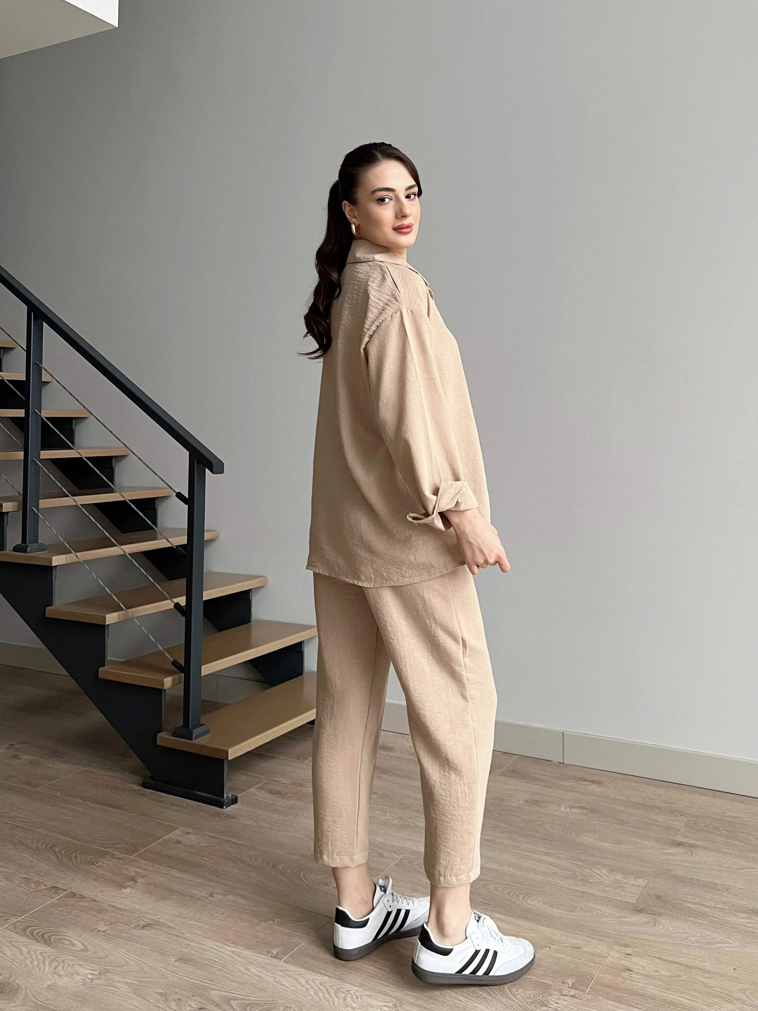 Short Leg Relax Fit Shirt Trouser Set