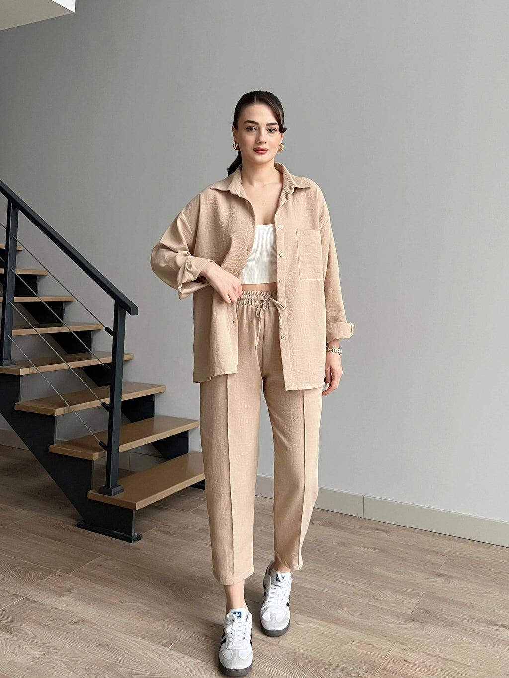 Short Leg Relax Fit Shirt Trouser Set