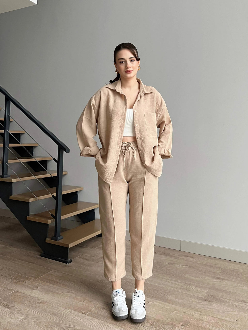 Short Leg Relax Fit Shirt Trouser Set