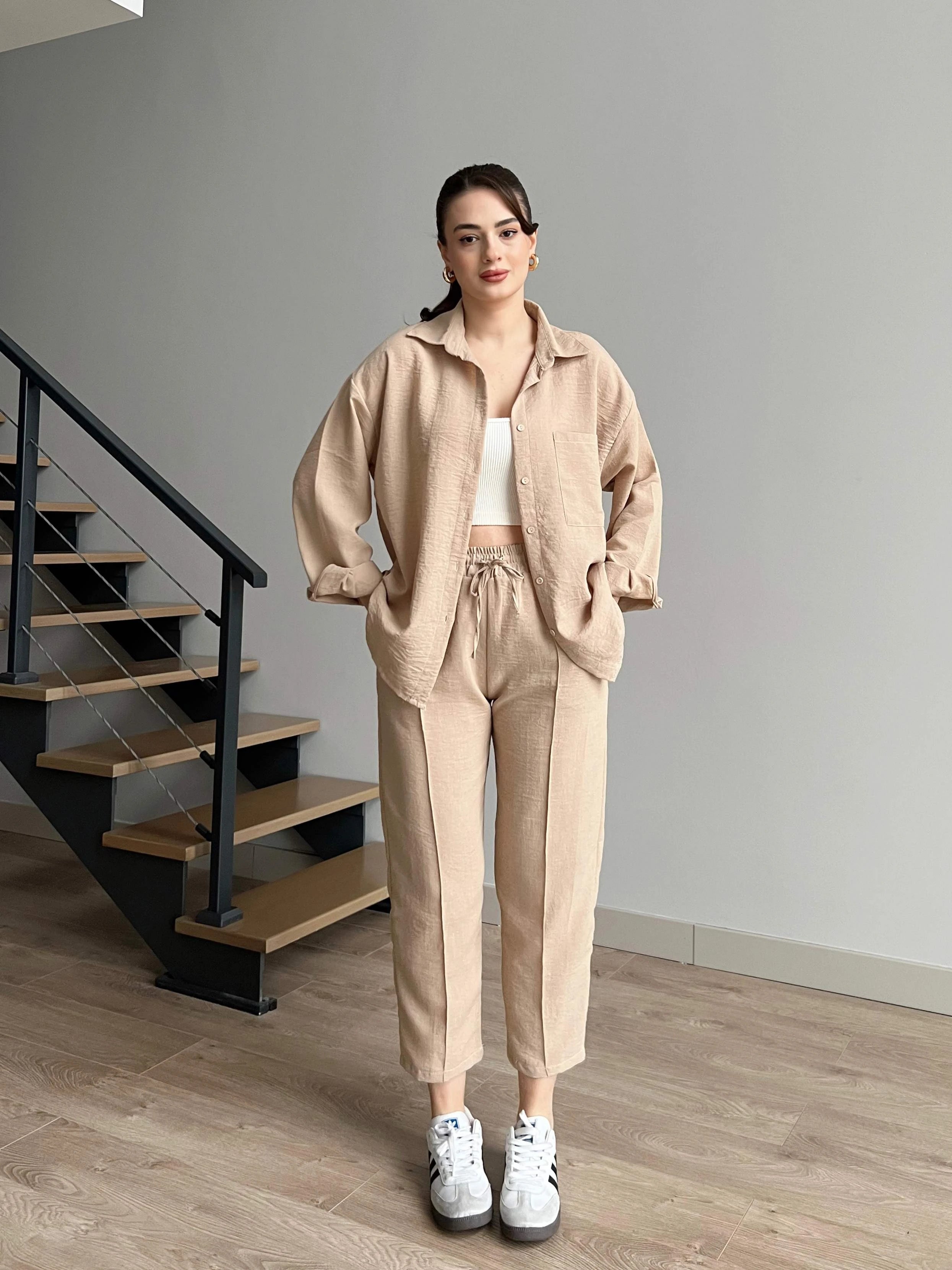 Short Leg Relax Fit Shirt Trouser Set