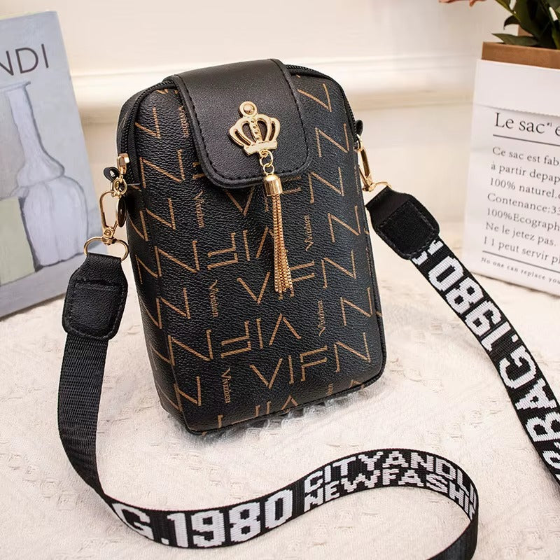 Ladies Women's Mini PU Leather Cross Body Messenger Bag Fashionable Geometric Pattern PU Leather