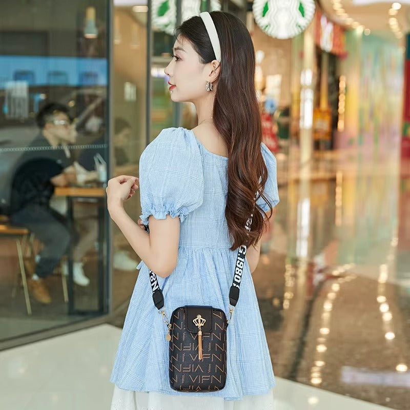 Ladies Women's Mini PU Leather Cross Body Messenger Bag Fashionable Geometric Pattern PU Leather