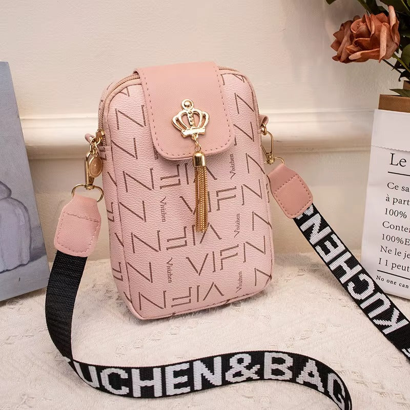 Ladies Women's Mini PU Leather Cross Body Messenger Bag Fashionable Geometric Pattern PU Leather