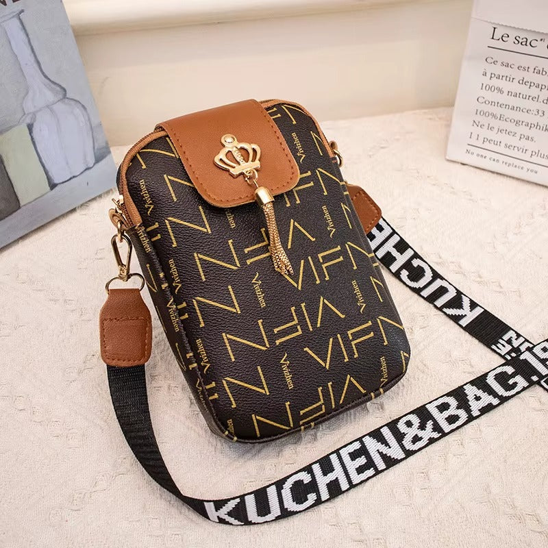 Ladies Women's Mini PU Leather Cross Body Messenger Bag Fashionable Geometric Pattern PU Leather