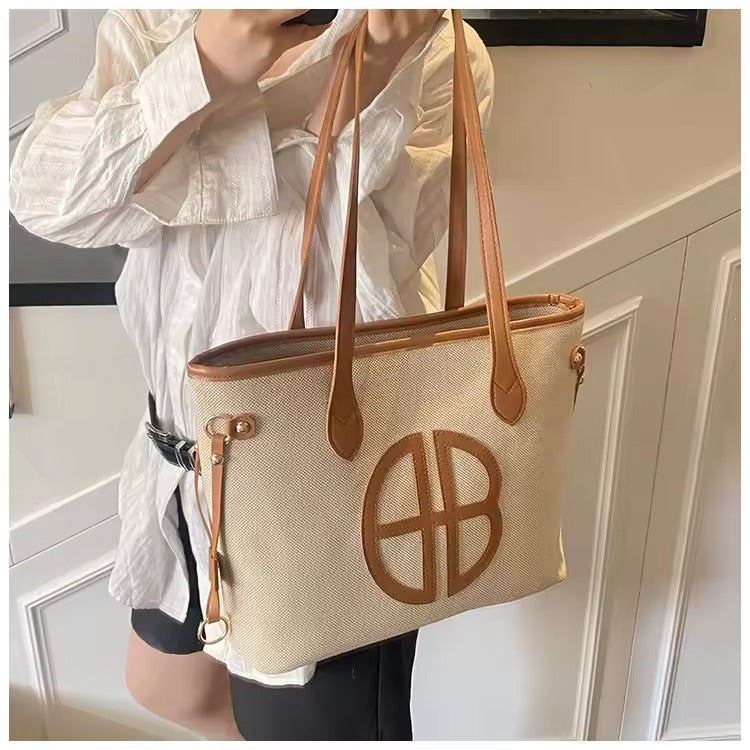 Retro Style Canvas Tote Bags for Women Zipper Closure Sacs a Main Pour Femmes Handbags for Summer Winter and Spring